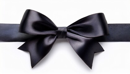 satin black bow isolated on white background