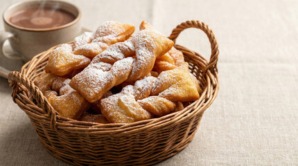 Basket of Fried Angel Wings Pastry
