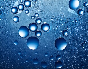 water droplets on a blue background