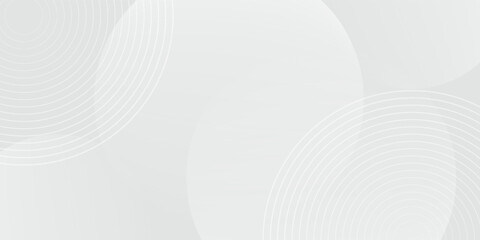 Fototapeta premium white geometric abstract background overlap layer on bright space with lines effect decoration. modern graphic design element circles style concept .