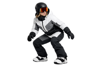 Snowboarder in motion isolated. Winter sports visuals. Outdoor activity designs. Seasonal projects.