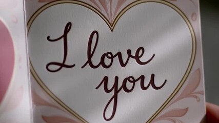 Romantic pink Valentine's Day card with heartfelt message