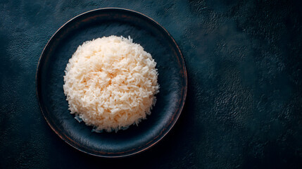 Plato de arroz blanco