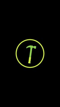 Construction Animated Icon Loop with Circular Stroke (Vertical 4K)