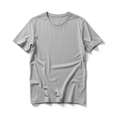 Clean and simple light grey t-shirt template, perfect for showcasing clothing designs, mockups, or advertising casual wear products with its smooth textile texture and natural folds
