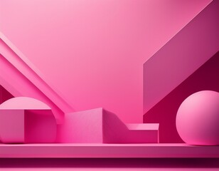 minimalist pink geometric background with soft gradients and abstract 3d shapes perfect for modern design fashion or beauty concepts