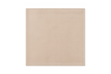 Beige linen textile napkin presenting clean square fabric texture for elegant table setting, transparent background