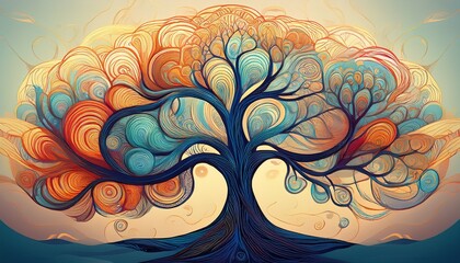 abstract drawn of tree with intricate branch