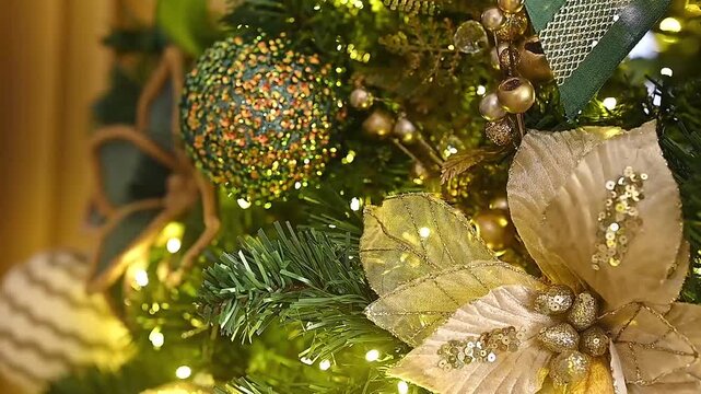 Christmas decoration Santa Claus flowers snow gift blurred area holiday gifts image arrangements Christmas tree