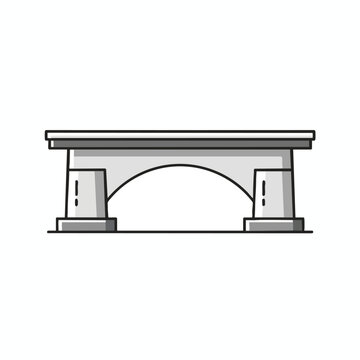 A simple, symmetrical illustration of a bridge with an archway