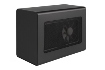 Black small form factor computer case transparent background