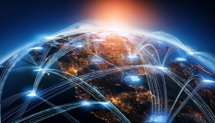 global network of transportation routes visualized