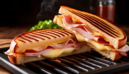 ham and cheese panini with grill marks