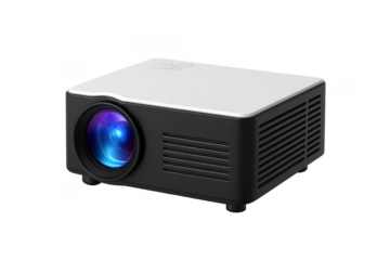 Digital projector producing blue light on transparent background