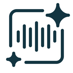Speech and voice recognition generative AI icon representing artificial intelligence for voice input, speech processing, and smart audio generation. Modern symbol for AI-powered voice technology.