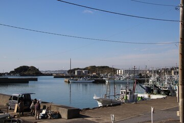千葉県銚子市の外川漁港風景