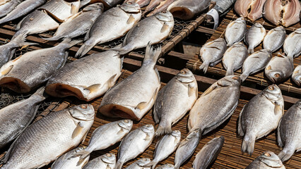 dried fish on the market