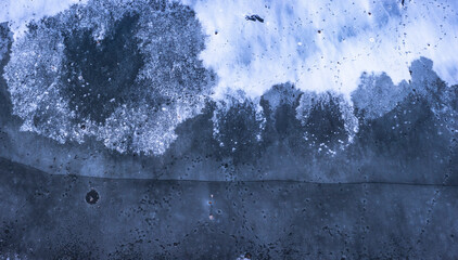 Ice surface abstract texture creating frozen winter pattern