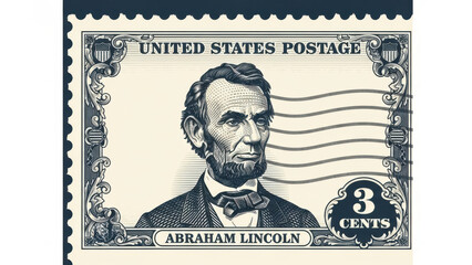 Obraz premium Vintage US postage stamp featuring Abraham Lincoln