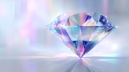 Glass science refraction with flare and diamond spectrum overlay shine on white futuristic background with aurora blur and vector colours Stock Illustration