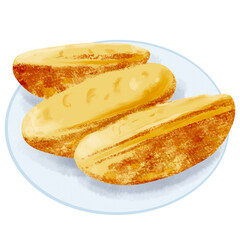 Kue Pukis Indonesian traditional cake watercolor illustration