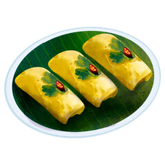 Kue Semar Indonesian traditional cake watercolor illustration