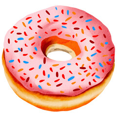 Donut cake watercolor illustration