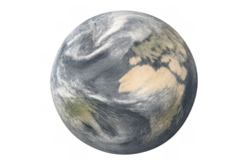 Earth globe made of abstract fuzzy fur texture, representing global warming, ecology, environment, nature, and sustainability concept