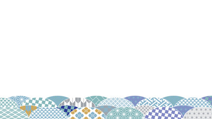 冬の季節の彩り和柄背景イラスト
