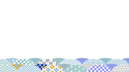 冬の季節の彩り和柄背景イラスト
