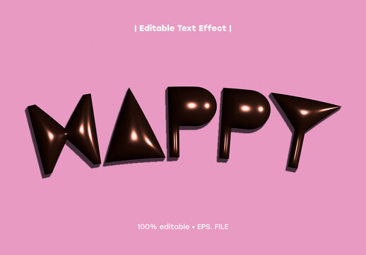 Glossy Metallic Shape Text Effect