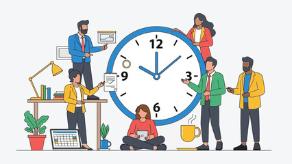Fototapeta premium Teamwork and Time Management A Collaborative Approach to Meeting Deadlines 1.