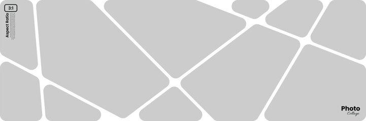 Wide 3:1 landscape abstract photo collage frame designed for moodboard or brandboard