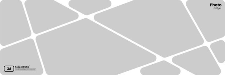 Landscape 3:1 abstract photo collage frame for moodboard and brandboard layout