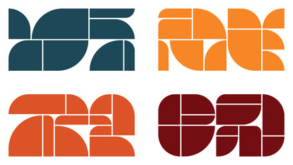 Abstract geometric collage bundle created for banner and wide post design