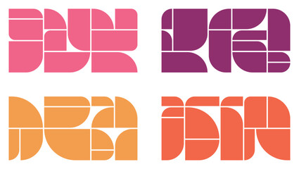 Wide abstract form photo collage set with geometric composition for posts