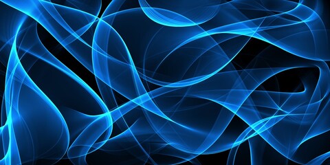 Fractal blue background with abstract waves for design.