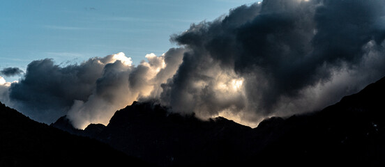 Light Breaking through an alpine storm