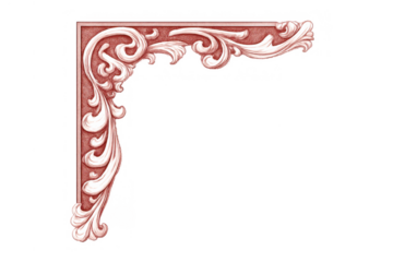 Ornate decorative corner element creating an elegant frame design, perfect for luxury, classic, and antique styled projects
