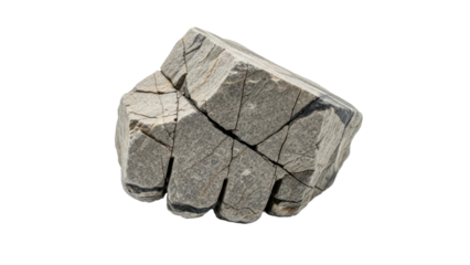 Cracked Stone Fragment Isolated on Transparent Background