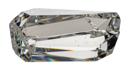 Raw Quartz Crystal Gemstone isolated on transparent background