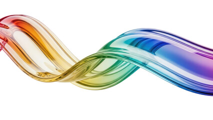 Colorful liquid wave flowing, isolated on transparent background
