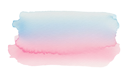 Watercolor gradient splash, pink and blue, isolated on transparent background