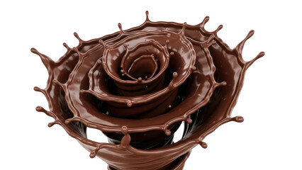 Chocolate Splash Rose Isolated on Transparent Background