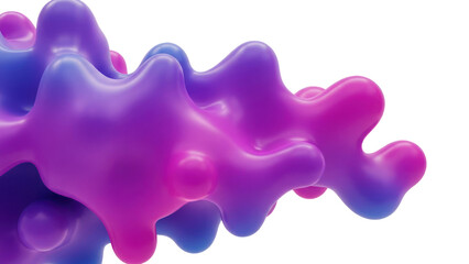 Abstract Fluid Blob Shading Pink Blue Isolated Transparent Background
