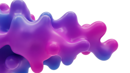 Abstract Fluid Blob Shading Pink Blue Isolated Transparent Background