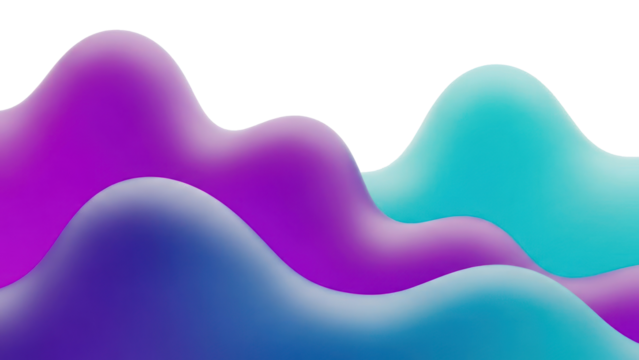 Colorful abstract fluid shapes, isolated on transparent background - Powered by Adobe
