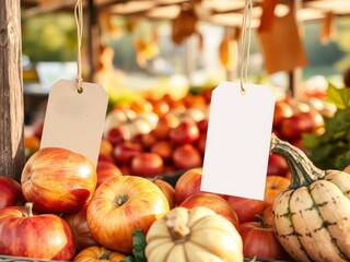 Fresh produce display at farmers market