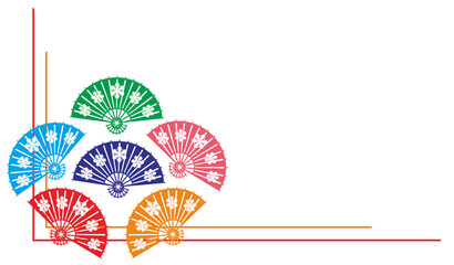 lunar Chinese New Year carved hand fan set, for greeting card frames etc.