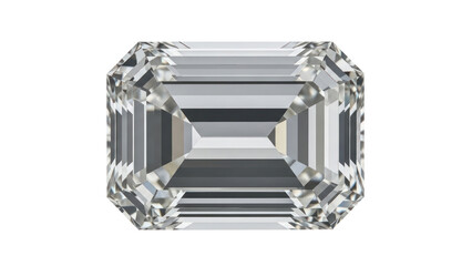 Emerald Cut Diamond Isolated on Transparent Background